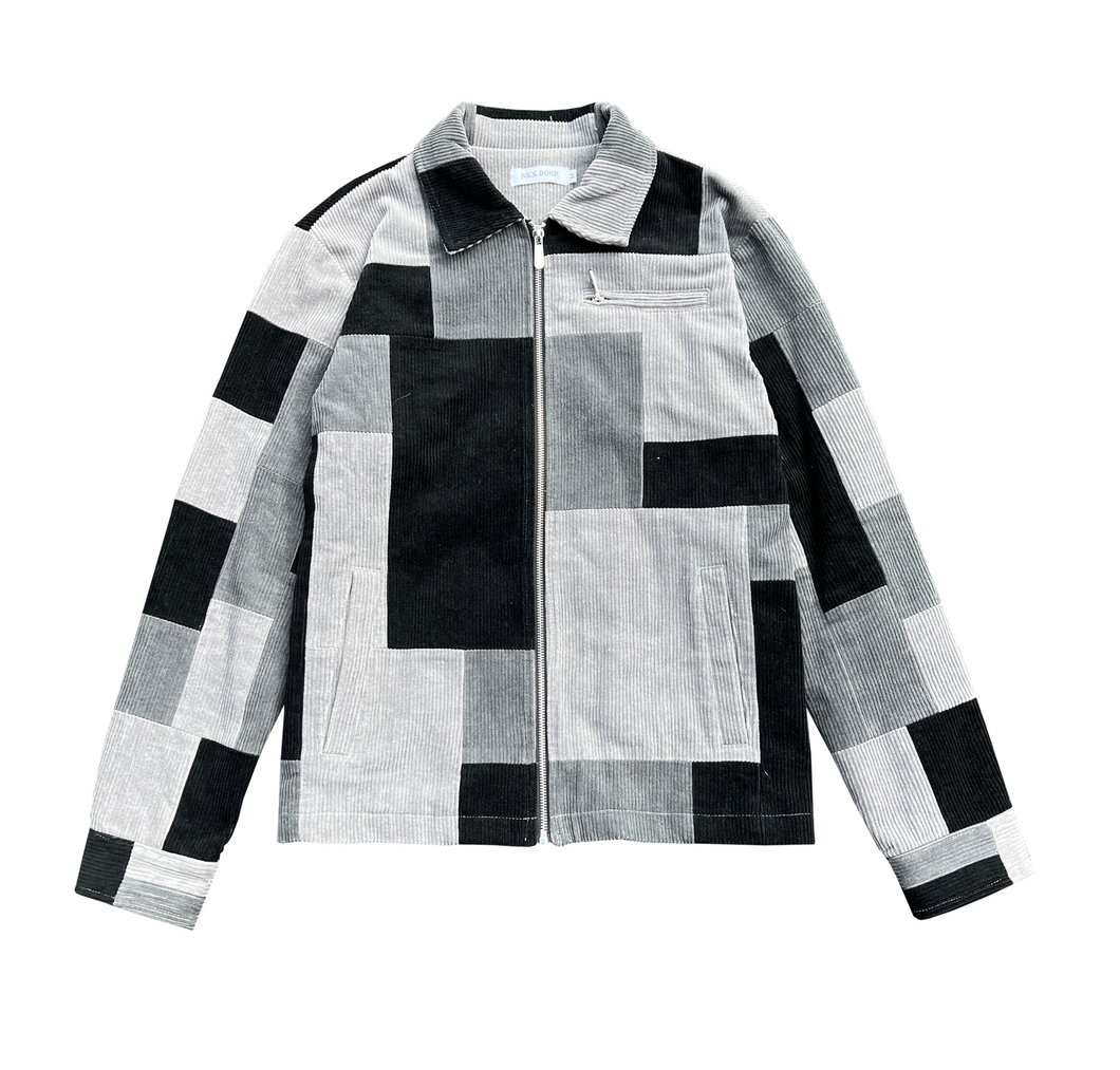 Black Patchwork Corduroy jacket